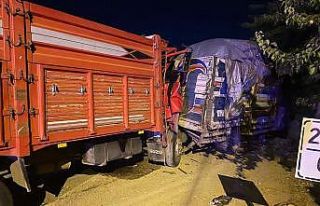 Kazada kamyon hurdaya döndü, sıkışan sürücüyü...