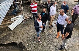 Keleş, sel yaşanan beldede incelemelerde bulundu