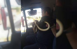 Korkusuz itfaiye elinde taşıdığı yılanı tekrar...