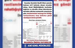 Kuşadası denizi atık su içermiyor