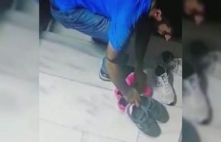 Marka takıntılı ayakkabı hırsızı kamerada