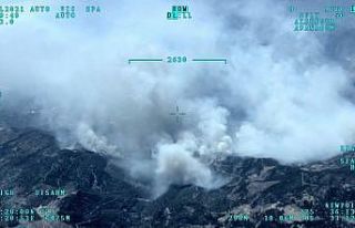 Mersin’deki orman yangını İHA ile havadan görüntülendi