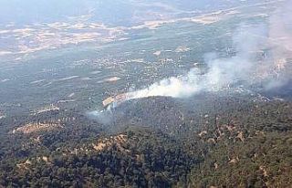 Nazilli’de çıkan yangını söndürme çalışmaları...
