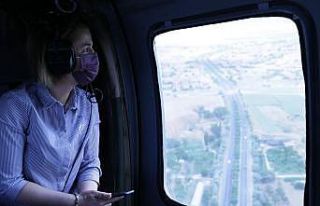 Nevşehir’de helikopterle trafik denetimi