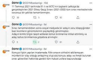ÖSYM’den, 2021-DGS soru kitapçığının bir bölümünü...