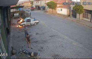 Oto tamircisi yanmaktan son anda kurtuldu