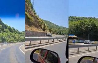 Otomobili ile ters şeritte ilerleyen sürücü tehlike...