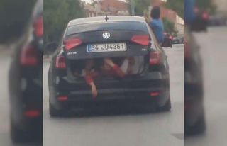Otomobilin bagajındaki çocukların tehlikeli yolculuğu...