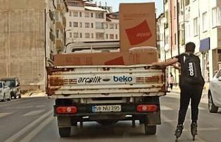 Patenli gencin tehlikeli yolculuğu kamerada