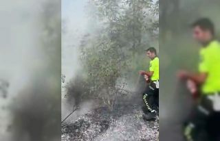 Polisler yangını büyümeden söndürdü