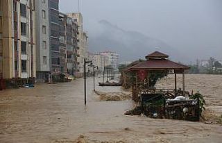 Sel sonrası göle dönen Artvin’in Arhavi ilçe...