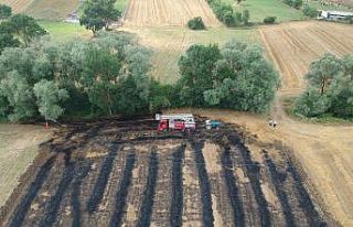 Sinop’ta saman tarlasında yangın