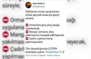 Sivas’ta ormanlık alanlara girişler yasaklandı