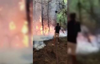 Tatile giden Adanalı gençler, yangına müdahale...