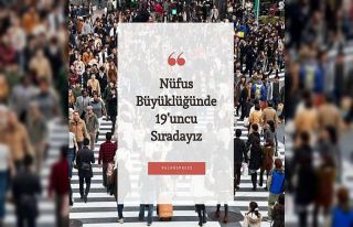 Türkiye nüfus büyüklüğünde 19’uncu sırada