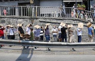 Ucuz baklava kuyruğu havadan görüntülendi