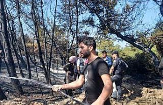 Ünlü şarkıcı Bozcaada’daki yangın söndürme...