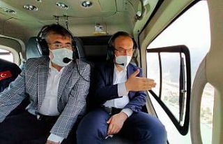 Vali ve emniyet müdürü helikopterle TEM’deki...