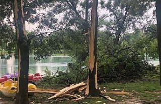 Yağmuru görüntülerken yıldırımın düşme anını...