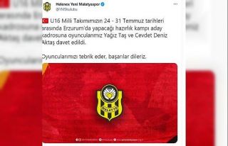 Yeni Malatyasporlu genç futbolculara milli davet