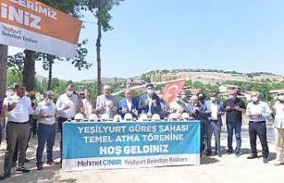 Yeşilyurt güreş sahasının temeli törenle atıldı