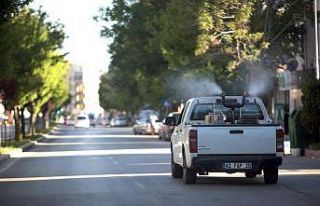 Aksaray Belediyesi şehir genelinde ilaçlama seferberliğini...