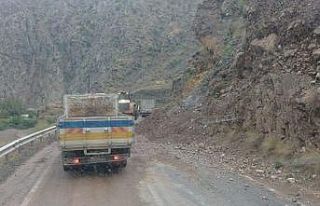 Artvin-Erzurum karayolu heyelan nedeniyle ulaşıma...