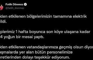 Bakan Dönmez, selden etkilenen bölgelerin tamamına...