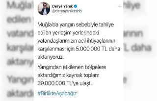Bakan Yanık: "Muğla’da yangın sebebiyle...