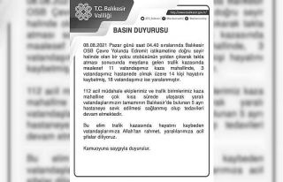 Balıkesir’de yolcu otobüsünün devrilmesi sonucu...