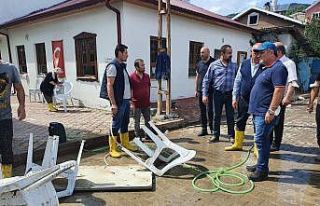 Başkan Fındıkoğlu, afet bölgesinde incelemelerde...