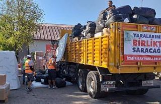 Bayraklı’dan Marmaris’e bir kamyon dolusu yardım