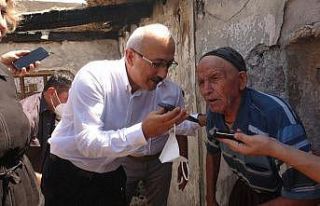 Cumhurbaşkanı Erdoğan, yangın bölgesindeki yaşlı...
