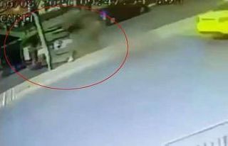 E-5’te takla atan araç kamerada