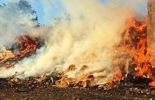 Edirne’de yangında 3 bin 500 saman balyası yandı