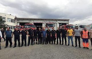 Erzurum itfaiye ekipleri Antalya için yola çıktı