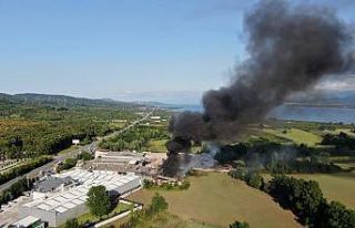 Eski parke fabrikası alevlere teslim oldu, siyah...