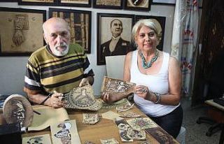 Hatay’da "yakma sanatı" bu kez de deriye...