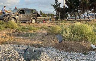 Hurdaya dönen aracın sürücüsü kazayı yaralı...