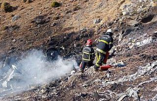 Kahramanmaraş’ta uçak kazasında ekiplerin çalışmaları...