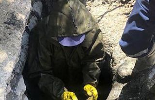 Kanalizasyon ekibinin zor mesaisi