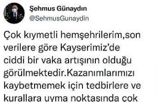 Kayseri’de vaka sayıları artıyor
