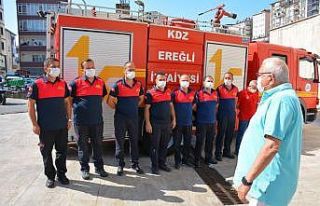 Kdz. Ereğli İtfaiye ekibi alkışlarla karşılandı