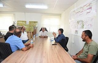 Koçhisar isale hattı çalışmalarını inceleyen...