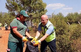 Kozağaç yangın bölgesinde çevre temizliği