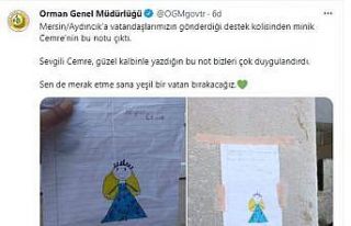 Küçük Cemre’nin notu görenleri duygulandırdı