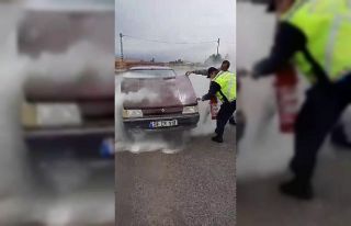 Küle dönmeden jandarma söndürdü