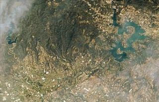 Manavgat ve Marmaris’teki orman yangınları Göktürk-1...
