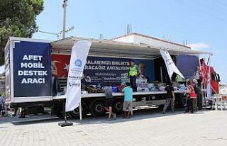 Mobil destek birimleri yangın bölgesinde