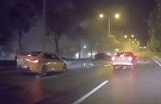 Motoru 50 metre fırlayan otomobilin yeni görüntüleri...